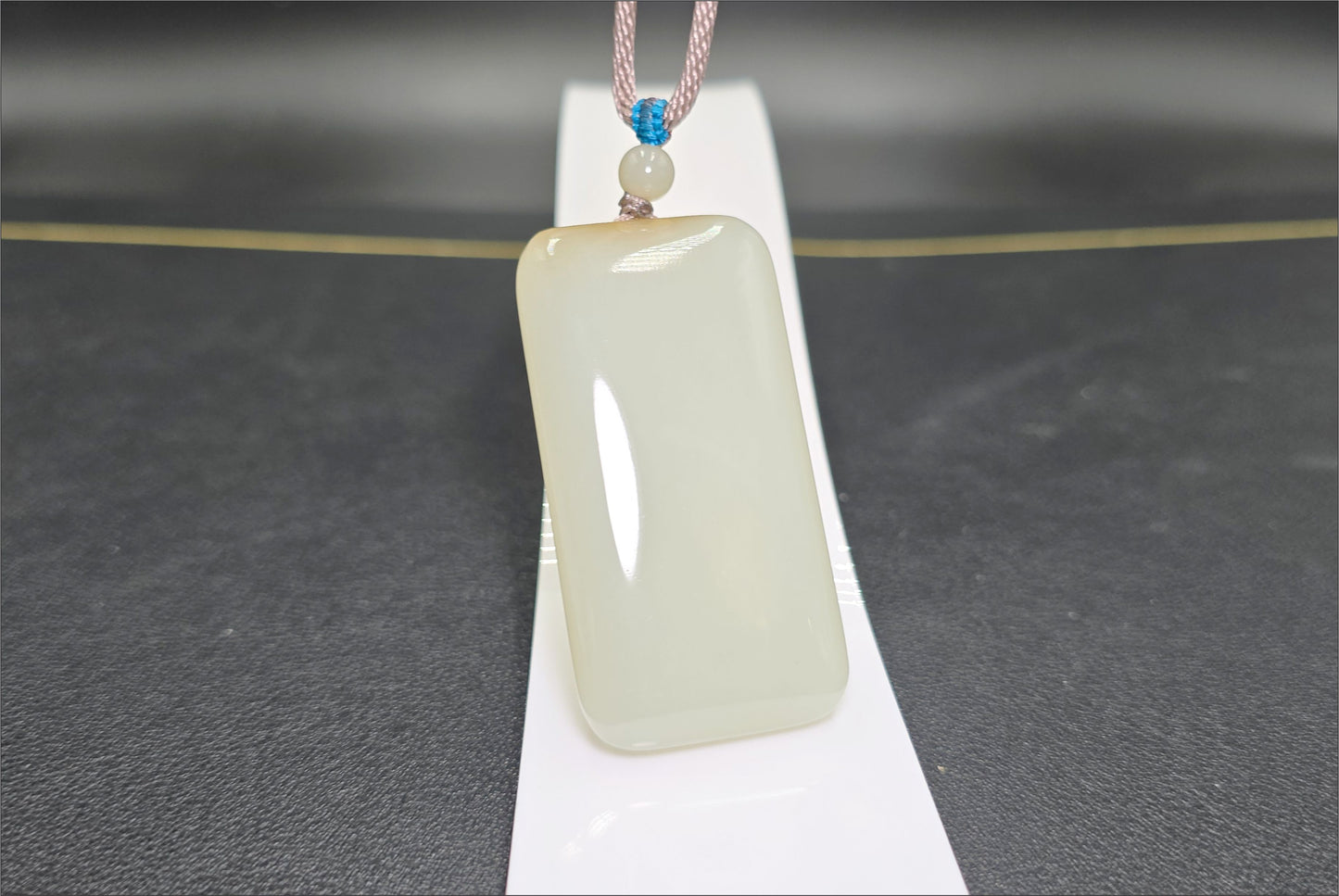 Certified Natural Qiemo Warm White Nephrite Jade Wushi pai Peace Amulet Pendant, 天然正装35且末白和田玉无事牌吊坠