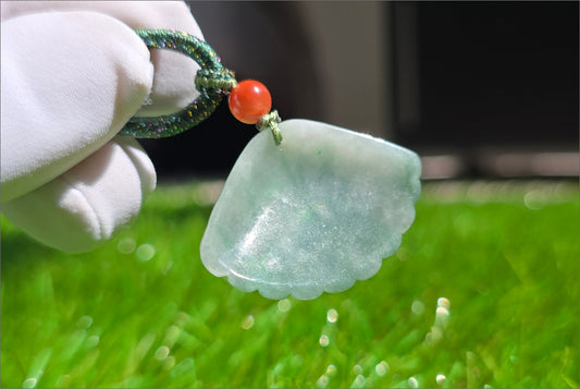 Certified Natural Type A Jadeite Jade Carved Shell Pendant, Type A Jadeite seashell Pendant, 天然A货翡翠贝壳吊坠