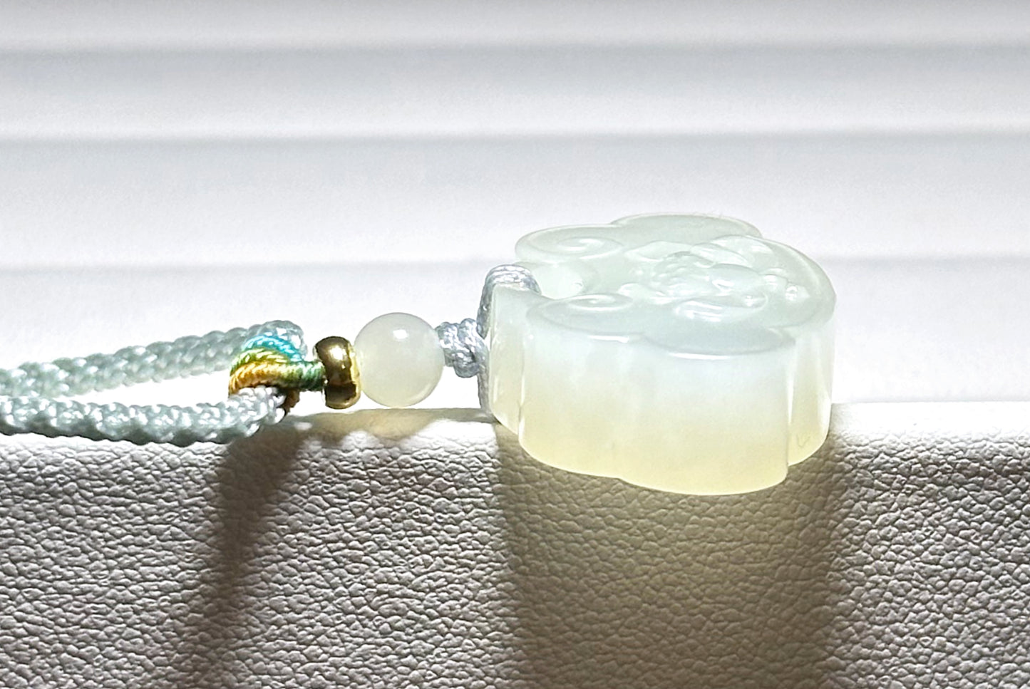 Certified Natural White Nephrite Jade Carved Lotus Peace Lock Pendant, White Jade Pendant, 天然和田白玉莲花锁吊坠