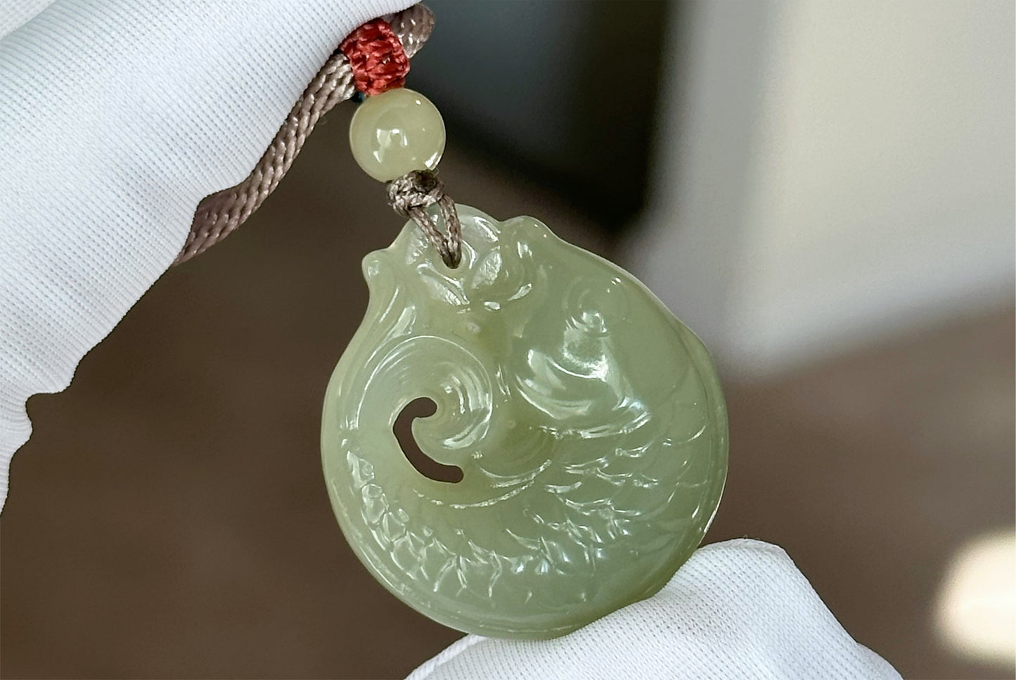 Certified Natural Qingshui Nephrite Jade Carved Koi Fish Pendant, 天然晴水和田玉雕刻锦鲤吊坠