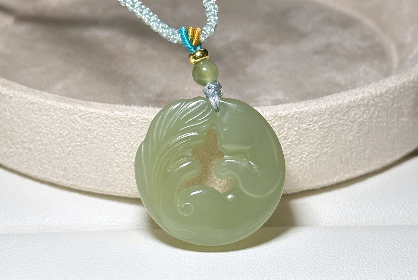 Certified Natural Green Qingshui nephrite jade Carved Kitten Nephrite Jade Carved Kitten Pendant, Nephrite Jade Cat Pendant, 天然绿晴水和田玉雕刻小猫咪吊坠