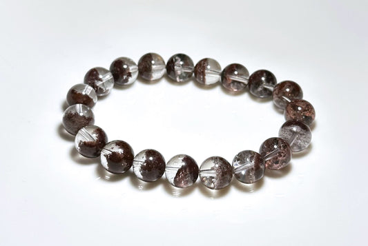 10.5mm,+ Certified High Grade Natural Red Phantom Quartz Bracelet, Treasure Bowl Red Phantom Quartz Bracelet, 天然聚宝盆红幽灵水晶手串