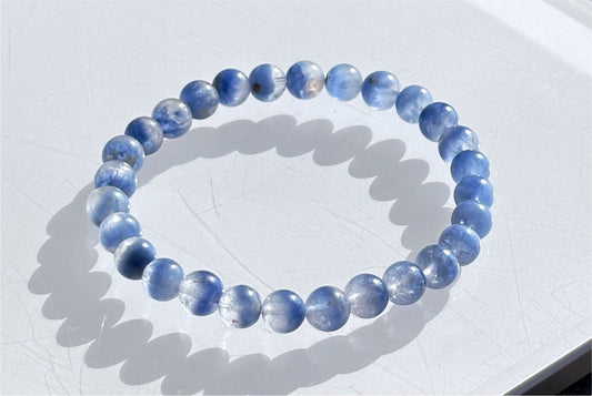 6.5mm+, Certified Rare Find Natural Treasure Bowl inclusion Blue Dumortierite Beads Bracelet, 天然收藏级聚宝盆蓝线石蓝绒晶手串