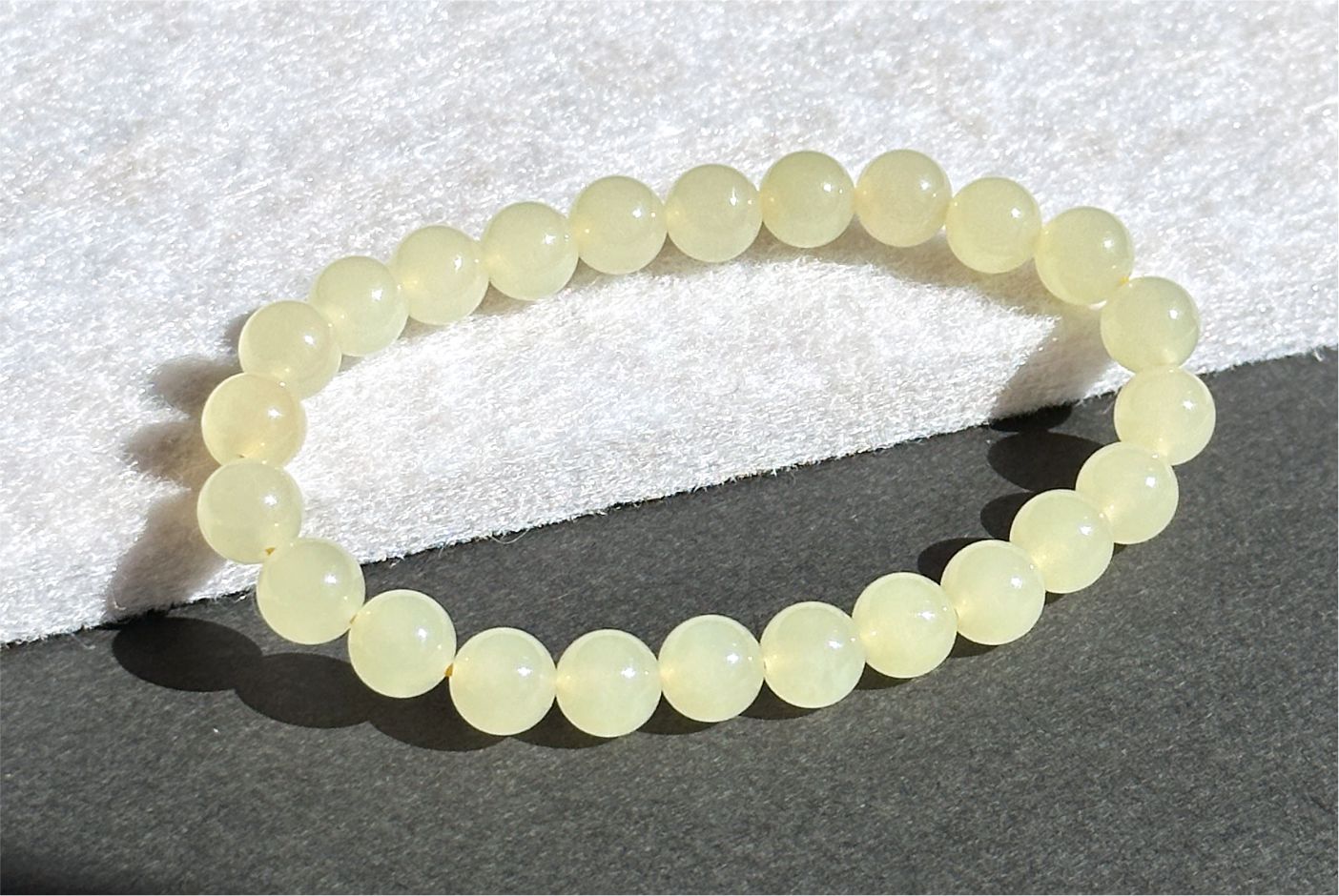 8mm, Certified Natural High Grade Yellow Nephrite Jade Beads Bracelet, Yellow Jade Bracelet, 天然收藏级若羌黄口和田玉手串