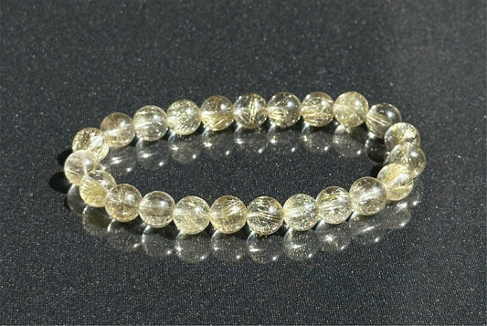 8mm+, Certified Natural Silver Rutilated Quartz Bracelet, Devil Sliver Rutilated Quartz Bracelet, 天然小众维纳斯魔鬼银发晶手串