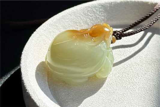 Certified Natural Sugar-White Nephrite Jade Hand Carved Dragon Turtle Pendant, 天然糖白玉手工雕刻龙龟吊坠