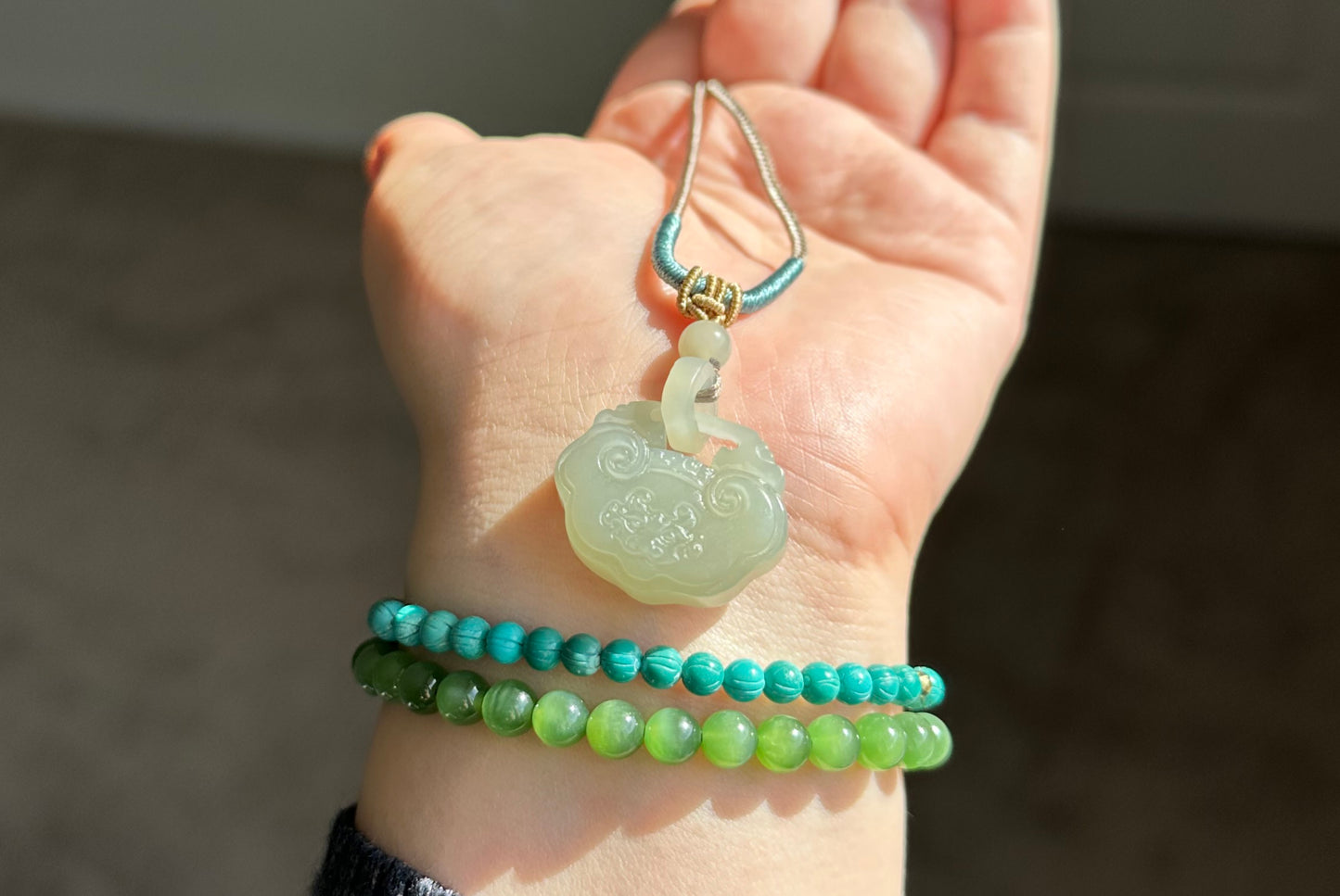 Certified Natural Qiemo Warm White Nephrite Jade Carved Peace Lock Pendant, Ping An Lock Jade, 天然且末暖白和田玉平安锁吊坠