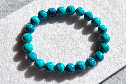 9mm+, Certified Natural Shattackite Bracelet, Blue Rare Untreated Shattackite Bracelet, 天然凤凰石手串