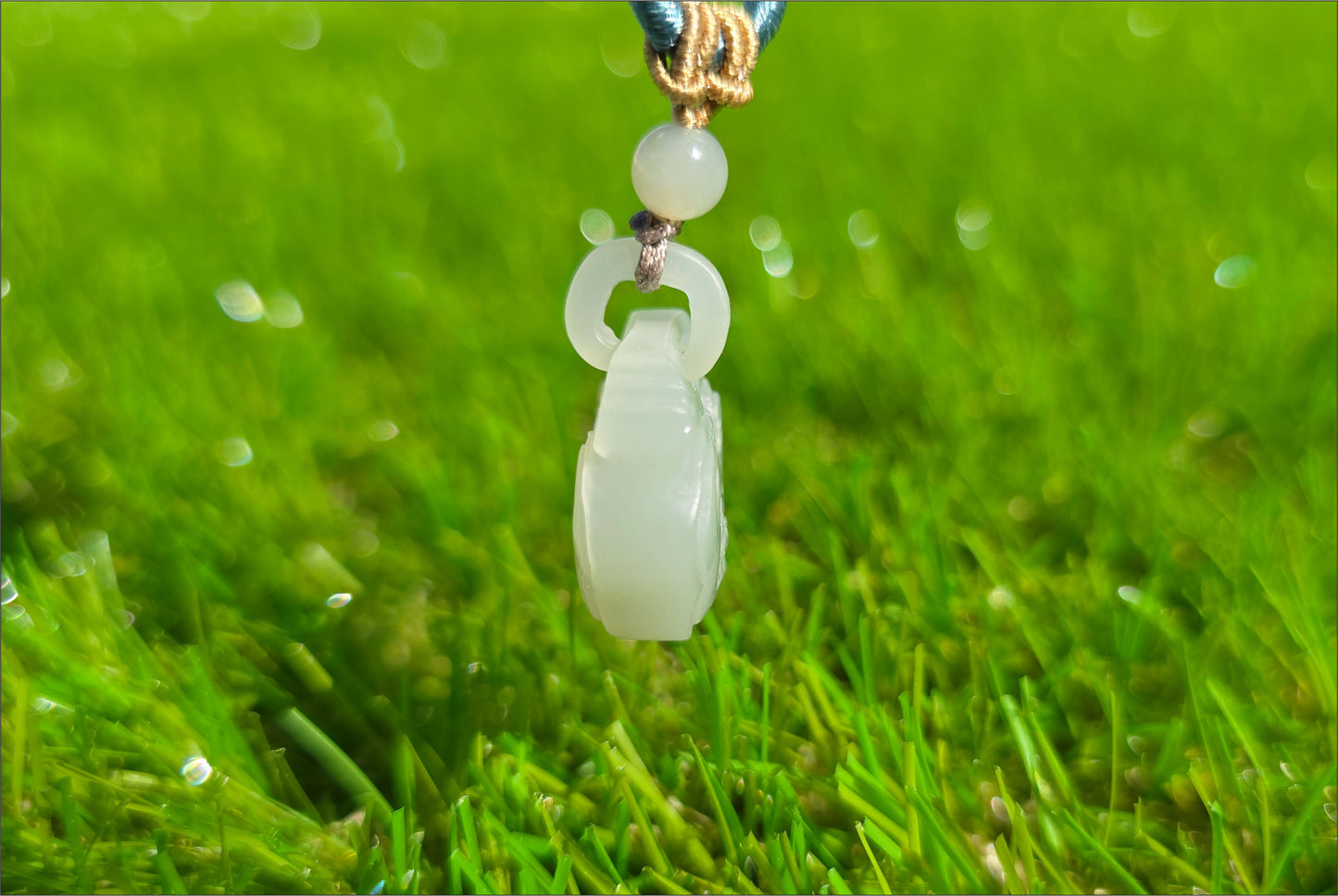 Certified Natural Qiemo Warm White Nephrite Jade Carved Peace Lock Pendant, Ping An Lock Jade, 天然且末暖白和田玉平安锁吊坠