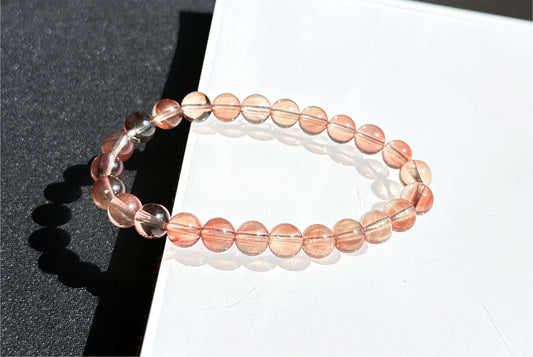 7.5mm+, Certified Natural Andesine labradorite bracelet, Andesine Bracelet, 天然安德森拉长石手串