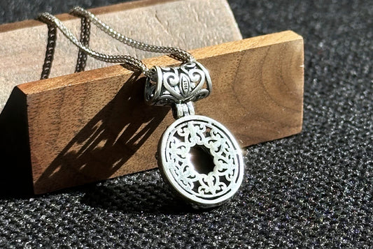 8x10, Natural High Grade Ammolite Stone Pendant Necklace, 925 Sterling Silver, Canada Natural Ammolite Pendant, 天然无拼接斑彩螺化石纯银吊坠