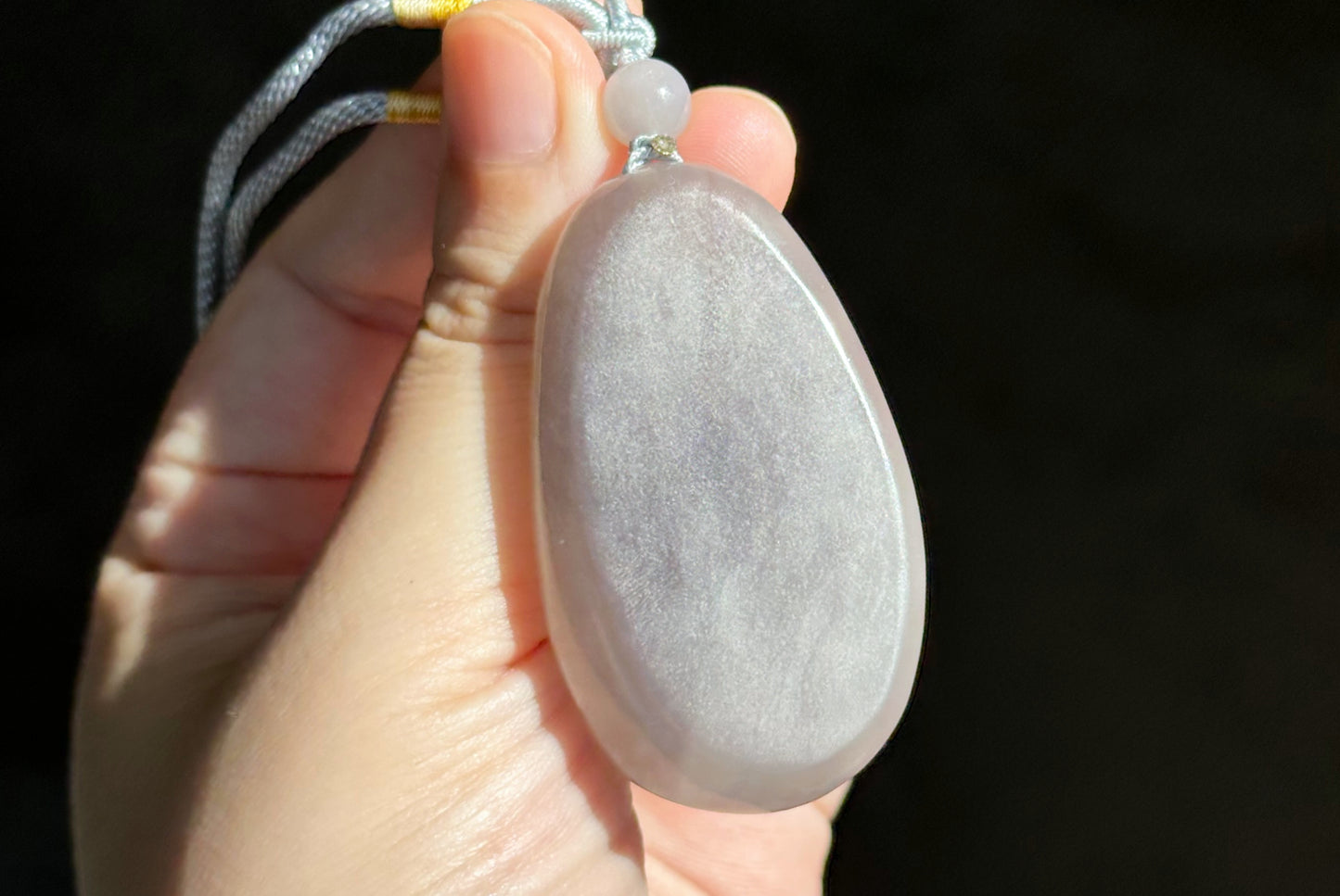 Certified Natural Smoky Purple Nephrite Jade Hand-Carved Tiger Pendant
