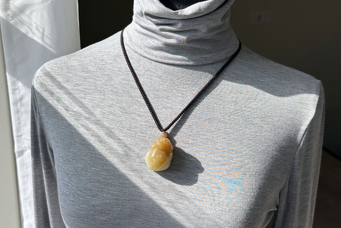 Certified Natural High-quality Qiemo Sugar-White Nephrite Jade Hand Carved "Fortune Pig" pendant, 天然精品且末糖白和田玉手工雕刻福猪吊坠