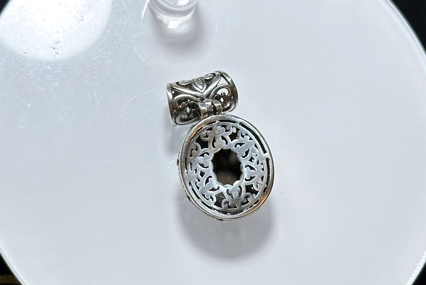 8x10, Natural High Grade Ammolite Stone Pendant Necklace, 925 Sterling Silver, Canada Natural Ammolite Pendant, 天然无拼接斑彩螺化石纯银吊坠