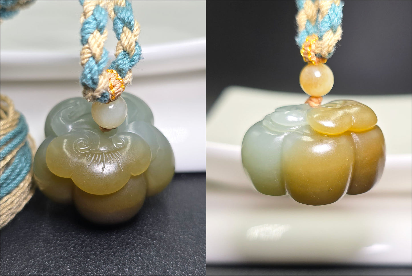 Certified Natural Qiemo Blue and Sugar Nephrite Jade Hand-Carved Persimmon Small Handheld, 天然且末蓝带糖柿子小手把