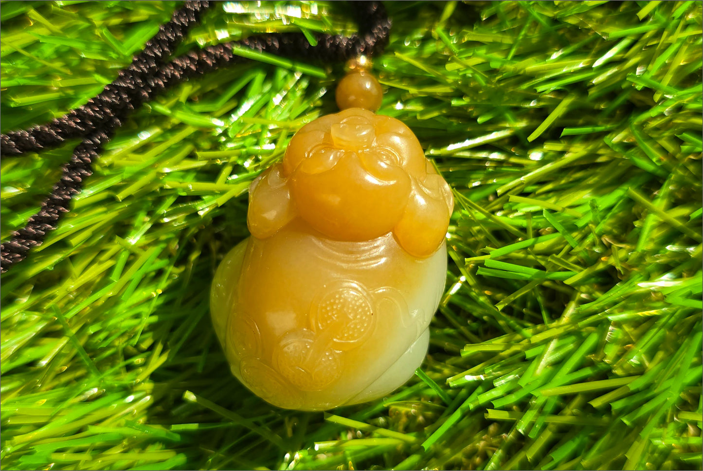 Certified Natural High-quality Qiemo Sugar-White Nephrite Jade Hand Carved "Fortune Pig" pendant, 天然精品且末糖白和田玉手工雕刻福猪吊坠