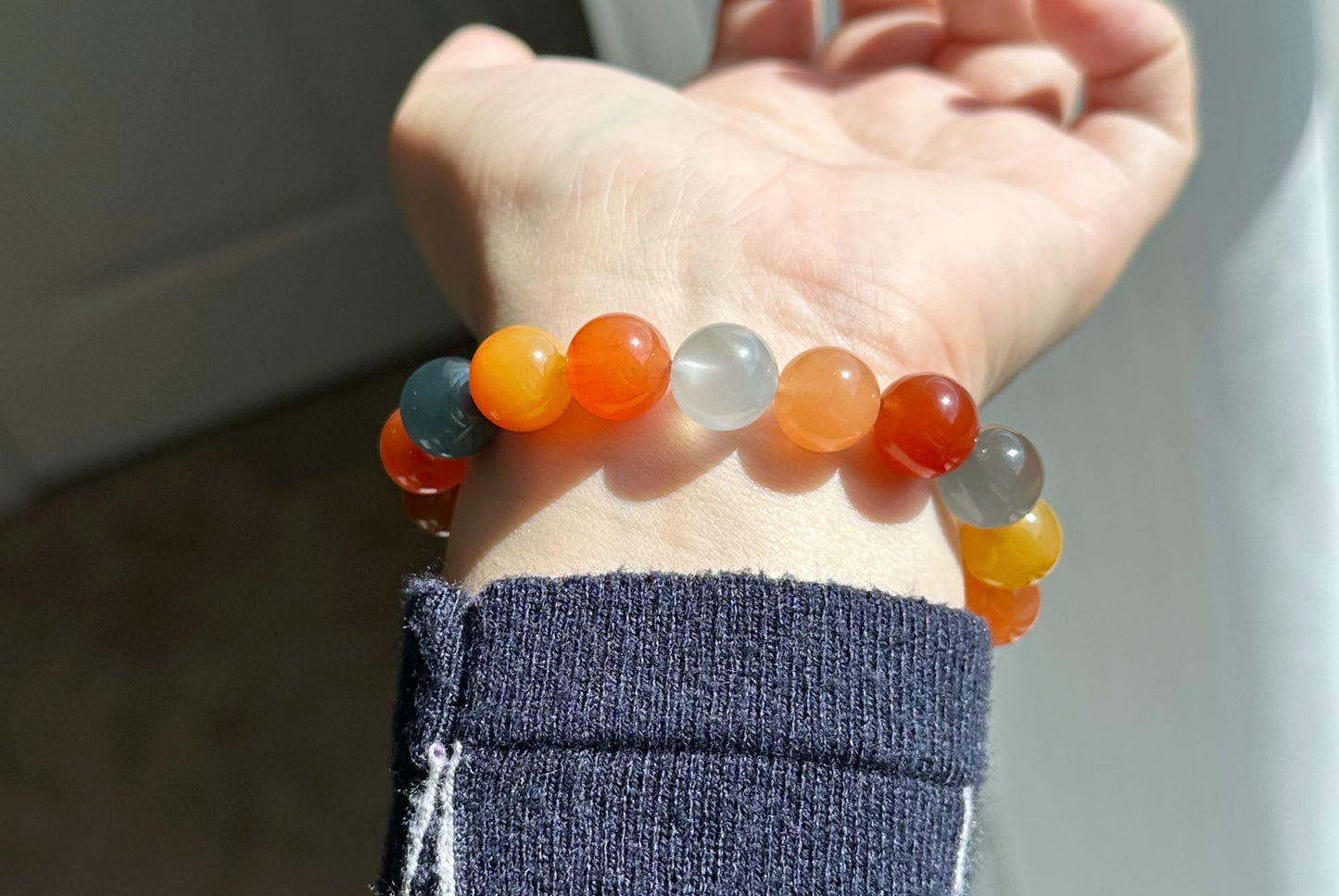 11.5mm+, Certified High Quality Natural Multi-color Rabbit Hair Rutile Quartz Bracelet, Multi Rabbit Hair Quartz Bracelet, 天然彩兔水晶手串