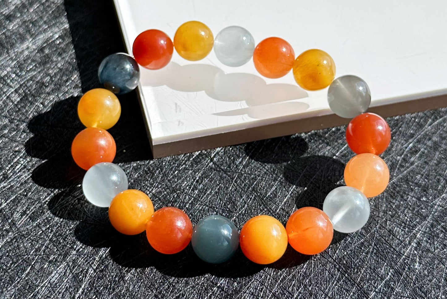 11.5mm+, Certified High Quality Natural Multi-color Rabbit Hair Rutile Quartz Bracelet, Multi Rabbit Hair Quartz Bracelet, 天然彩兔水晶手串