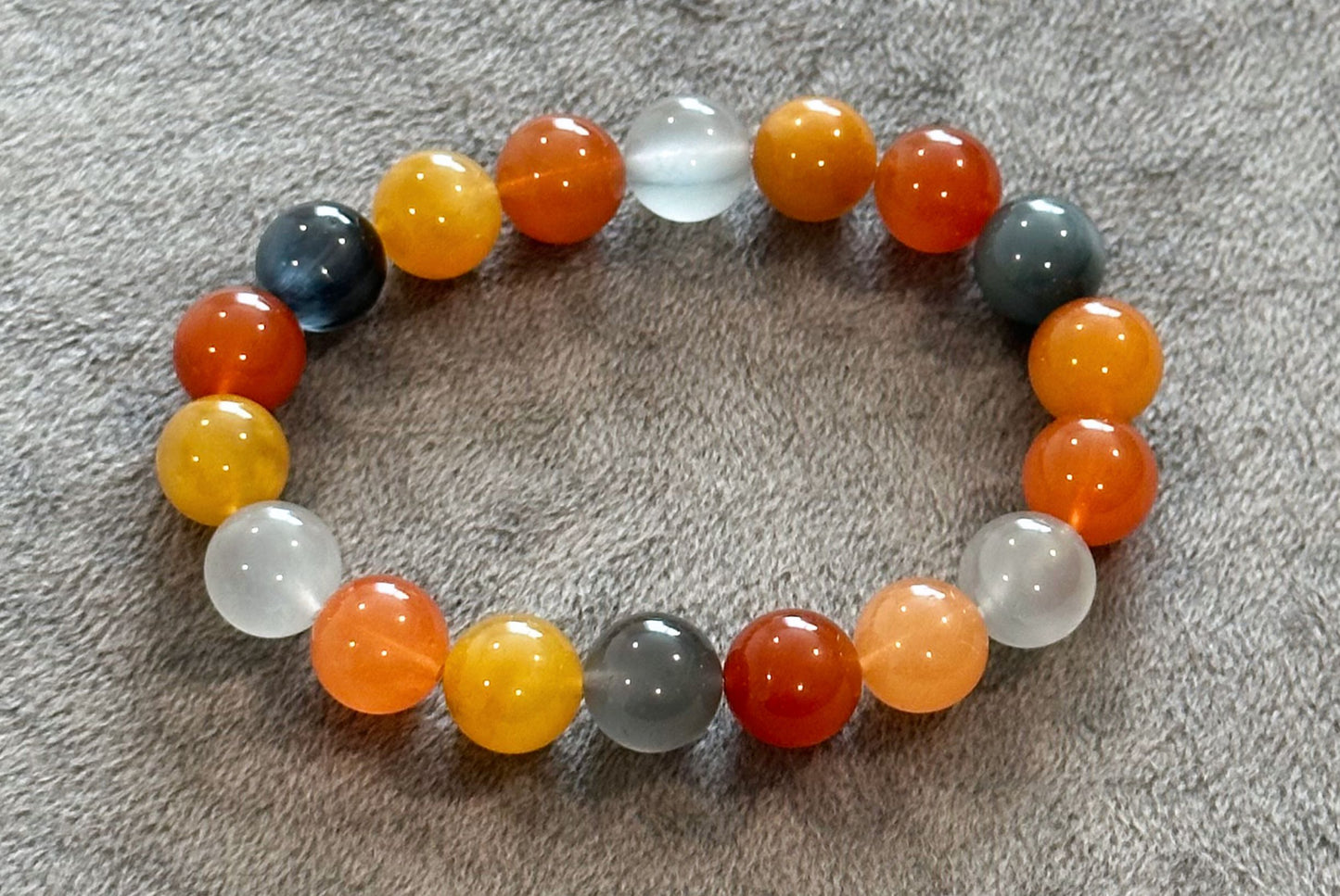 11.5mm+, Certified High Quality Natural Multi-color Rabbit Hair Rutile Quartz Bracelet, Multi Rabbit Hair Quartz Bracelet, 天然彩兔水晶手串