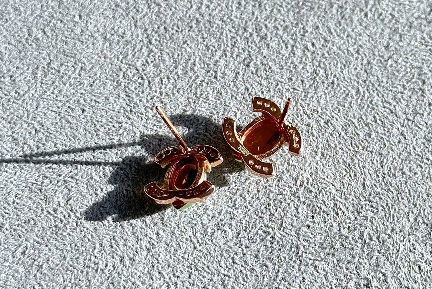 Certified Siberian Cat eye Green Nephrite Jade Sterling Silver Stud Earrings, Silver Green Nephrite Studs, 天然俄料粉绿猫眼碧玉纯银耳钉