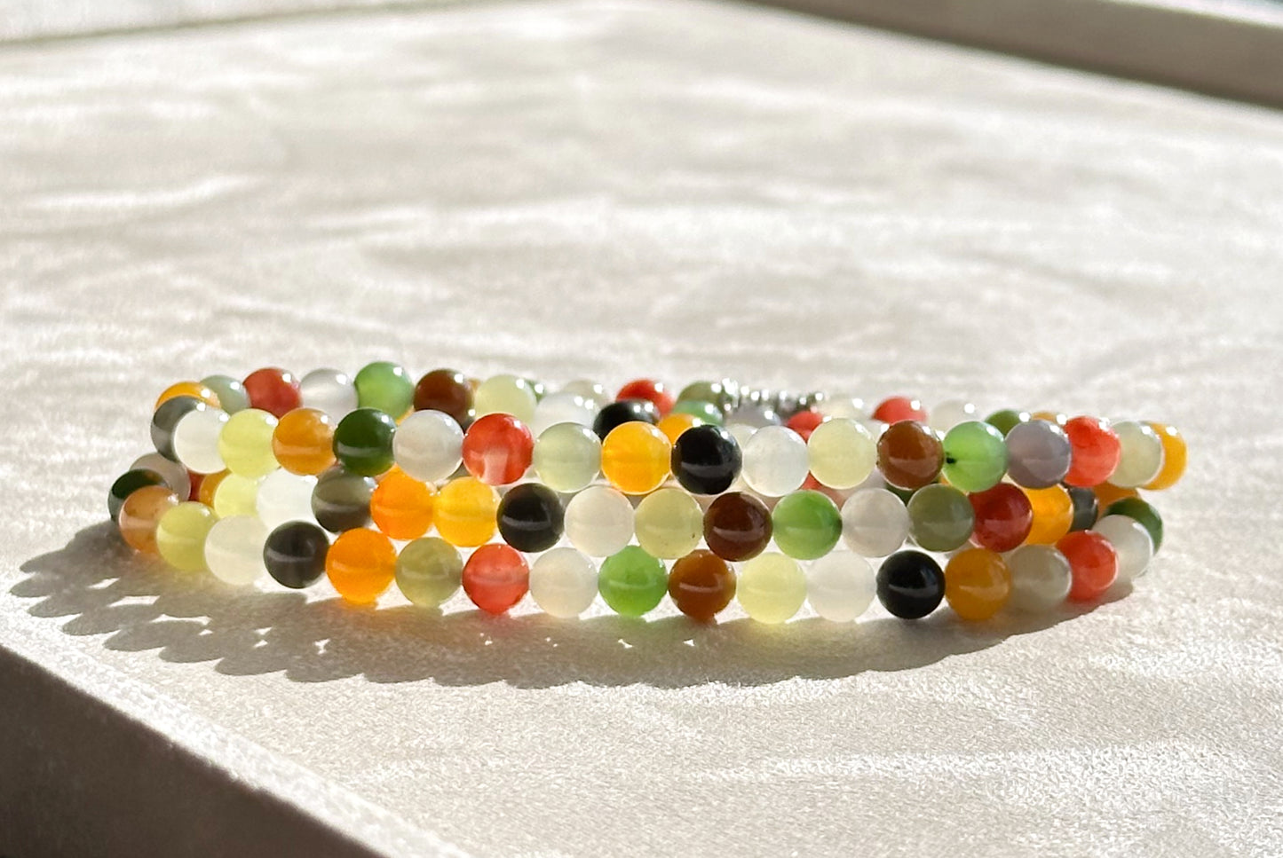 Certified Natural Multi Nephrite Jade, Nanhong Agate and Yellow Agate Beads Necklace, 天然和田玉南红缅黄多宝项链