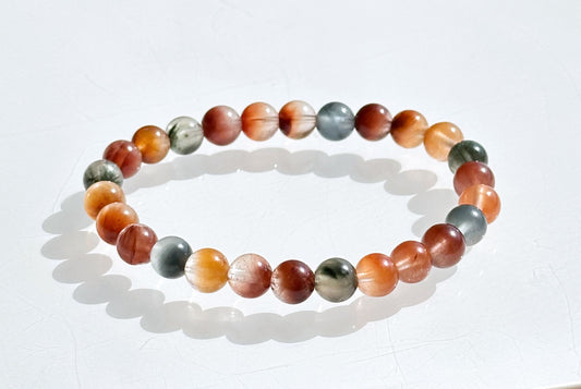 7mm+, Certified High Quality Natural Multi-color Rabbit Hair Rutile Quartz Bracelet, Multi Rabbit Hair Quartz Bracelet, 天然满顺彩兔水晶手串