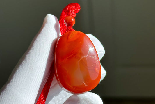 Certified Natural High Grade Untreated Nanhong Agate Hand Carved Lotus and Koi Fish Pendant, 天然无优化川火焰红俏柿子红南红手雕莲花鱼吊坠