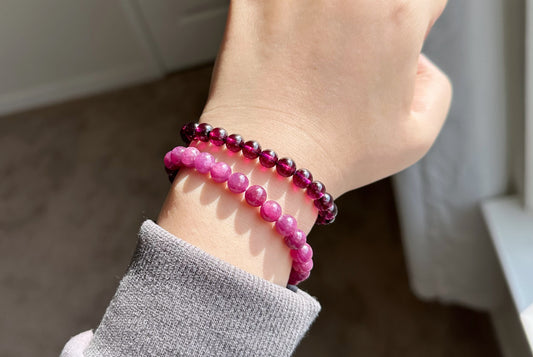 7mm+, Certified Top Grade Natural Brazil Purple Garnet Bracelet, Purple Garnet bracelet, 天然收藏集玻璃体巴西紫牙乌石榴手串