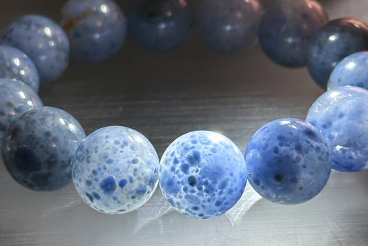 14mm+, Certified Collection Grade Natural Blue Rabbit Hair Quartz Bracelet, Blue Rabbit Hair Rutile Quartz Bracelet, 天然收藏级蓝兔毛团子手串