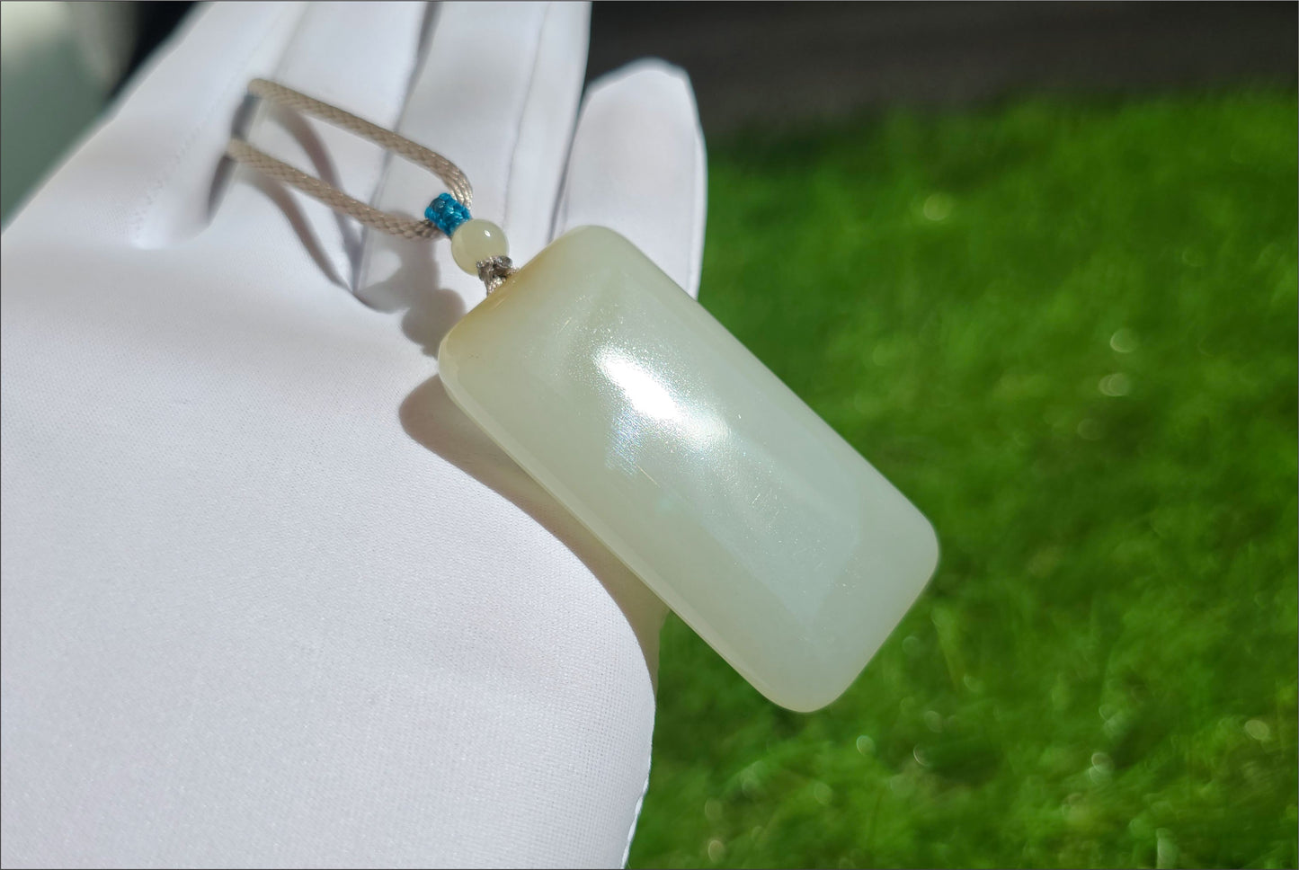 Certified Natural Qiemo Warm White Nephrite Jade Wushi pai Peace Amulet Pendant, 天然正装35且末白和田玉无事牌吊坠