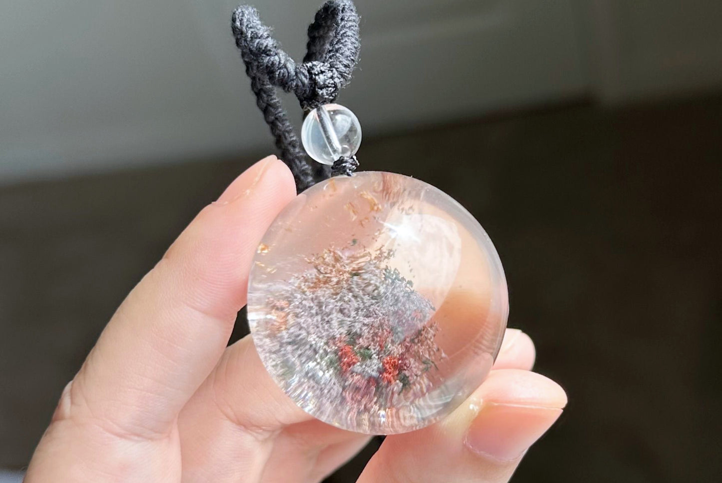 Natural High Clarity phantom quartz Pendant, Ghost quartz Pendant, 天然彩幽灵吊坠, Garden Phantom Quartz Pendant