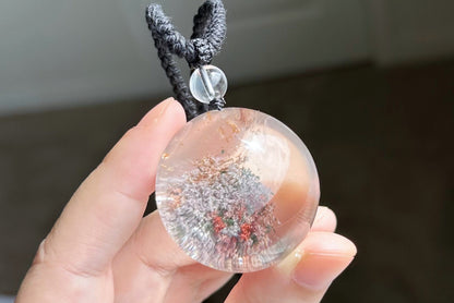 Natural High Clarity phantom quartz Pendant, Ghost quartz Pendant, 天然彩幽灵吊坠, Garden Phantom Quartz Pendant