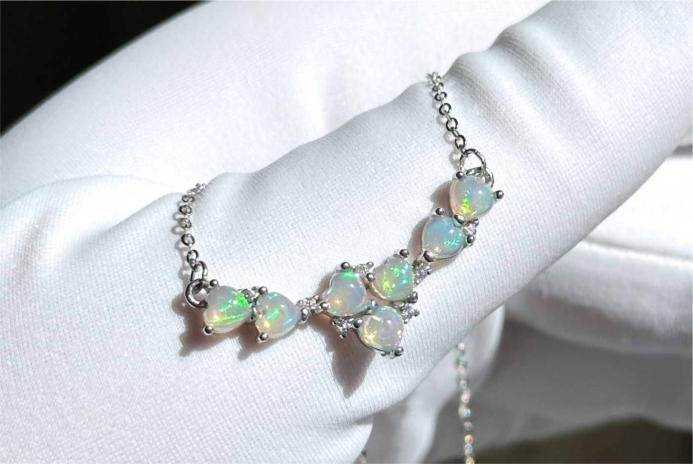 Certified Natural Heart Cabochon Ethiopian Opal Pendant Necklace, S925 Sterling Silver, Natural opal silver Pendant, 天然满火彩欧珀纯银吊坠