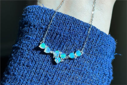 Certified Natural Heart Cabochon Ethiopian Opal Pendant Necklace, S925 Sterling Silver, Natural opal silver Pendant, 天然满火彩欧珀纯银吊坠