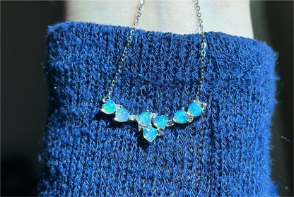 Certified Natural Heart Cabochon Ethiopian Opal Pendant Necklace, S925 Sterling Silver, Natural opal silver Pendant, 天然满火彩欧珀纯银吊坠