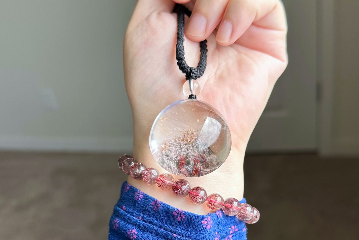 Natural High Clarity phantom quartz Pendant, Ghost quartz Pendant, 天然彩幽灵吊坠, Garden Phantom Quartz Pendant