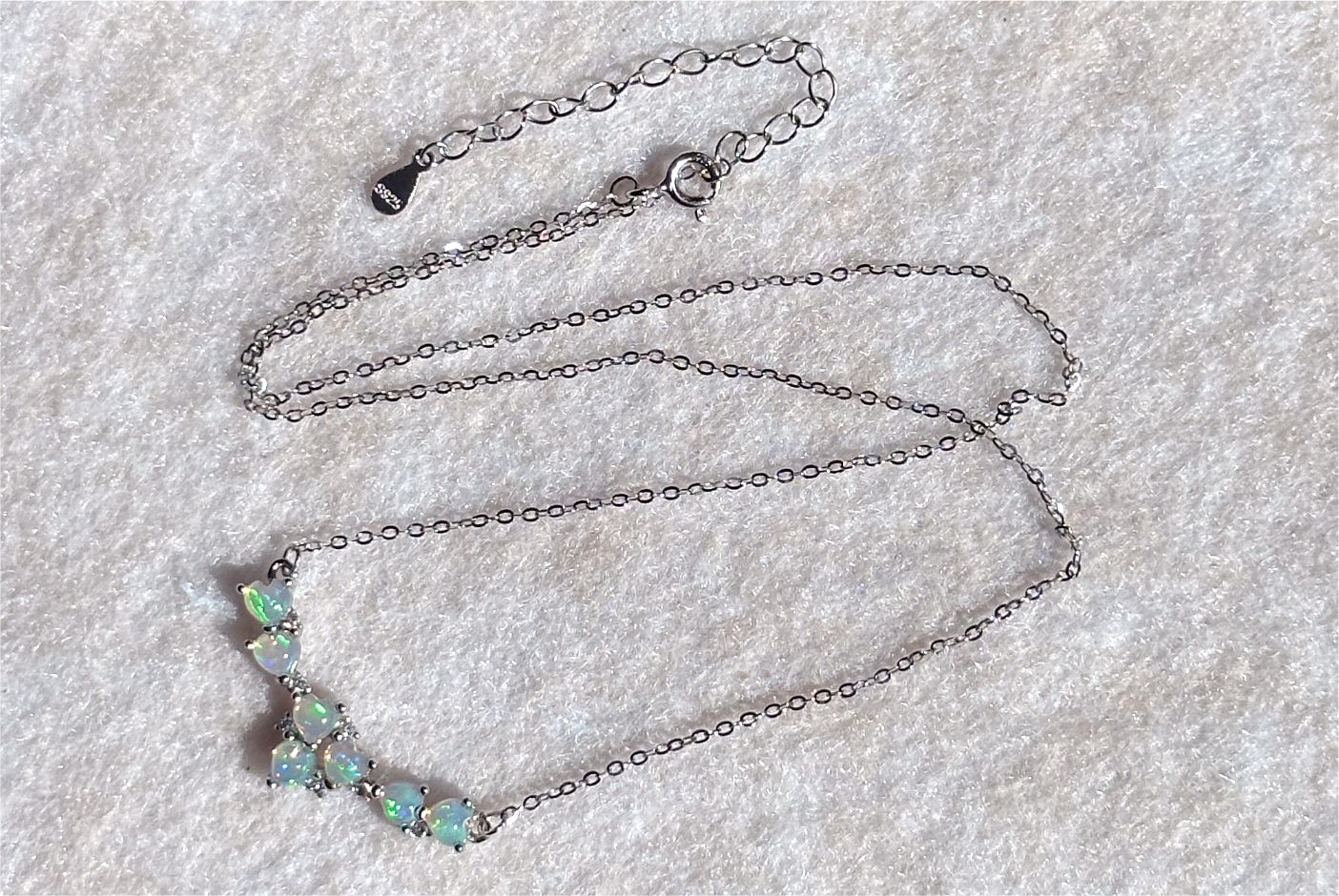 Certified Natural Heart Cabochon Ethiopian Opal Pendant Necklace, S925 Sterling Silver, Natural opal silver Pendant, 天然满火彩欧珀纯银吊坠