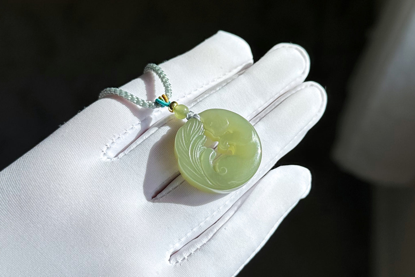 Certified Natural Green Qingshui nephrite jade Carved Kitten Nephrite Jade Carved Kitten Pendant, Nephrite Jade Cat Pendant, 天然绿晴水和田玉雕刻小猫咪吊坠