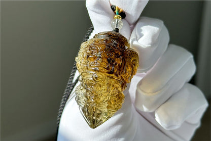 33.028grams, Natural Greenish Libyan Desert Glass Tektite Four-Faced Buddha Vajra Pendant, Collector-Grade Tektite | Powerful Spiritual Amulet, 天然四面金刚杵利比亚陨石吊坠