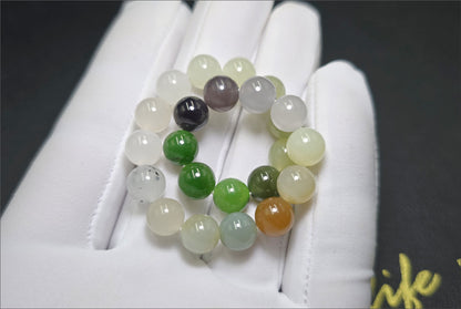 8mm, Certified Natural Multi Nephrite jade Beads Bracelet, High Quality Multi Color Nephrite Jade Beads Bracelet, 天然色标多宝和田玉手串