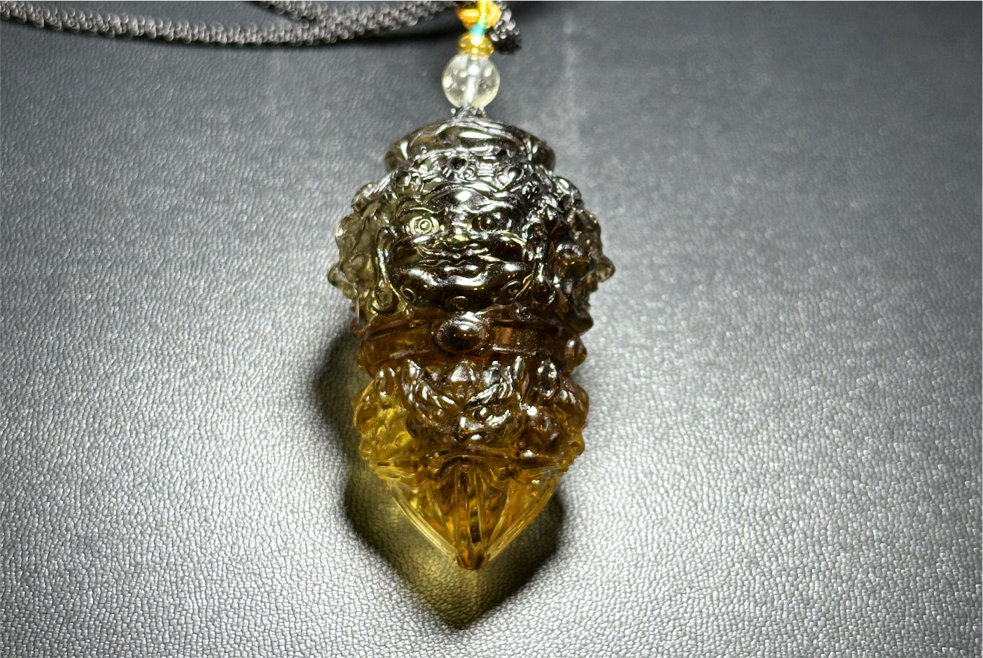 33.028grams, Natural Greenish Libyan Desert Glass Tektite Four-Faced Buddha Vajra Pendant, Collector-Grade Tektite | Powerful Spiritual Amulet, 天然四面金刚杵利比亚陨石吊坠