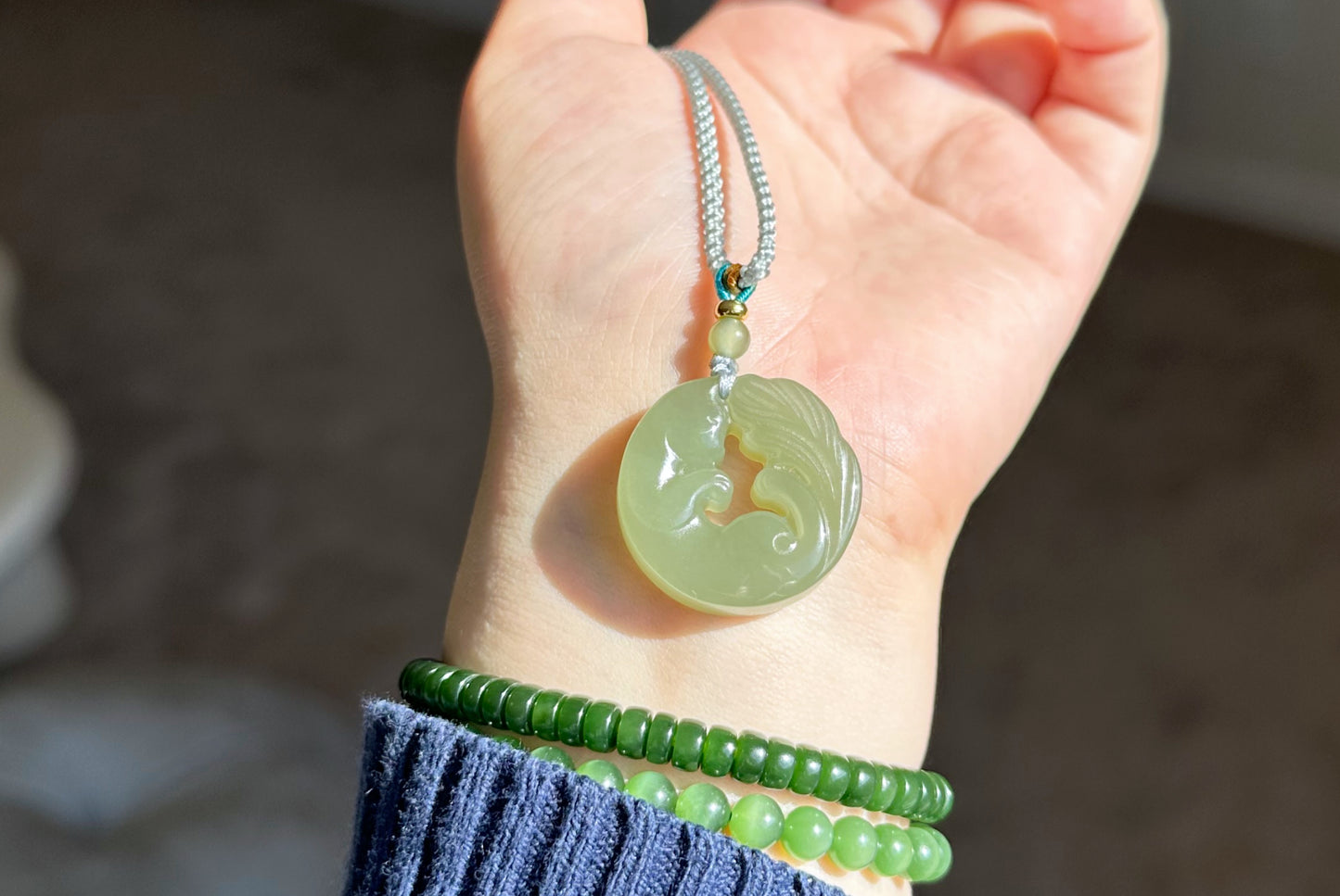 Certified Natural Green Qingshui nephrite jade Carved Kitten Nephrite Jade Carved Kitten Pendant, Nephrite Jade Cat Pendant, 天然绿晴水和田玉雕刻小猫咪吊坠