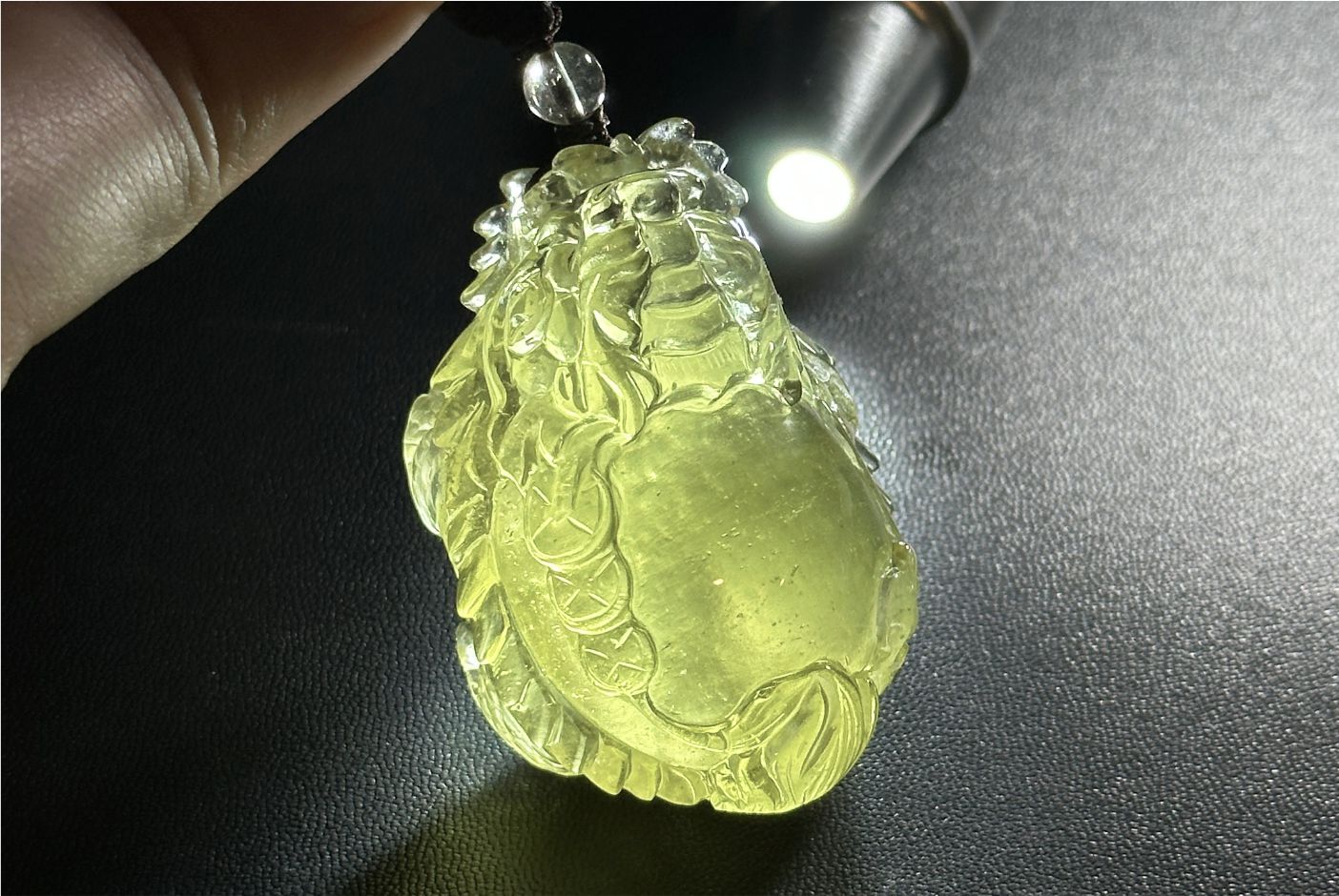 50.154 grams, Collector's Grade, Natural Authentic Libyan Desert Glass Tektite Hand Carved Dragon Turtle Pendant | High-Grade Tektite | Protective Amulet, 天然收藏级浓金利比亚陨石手工雕刻龙龟吊坠
