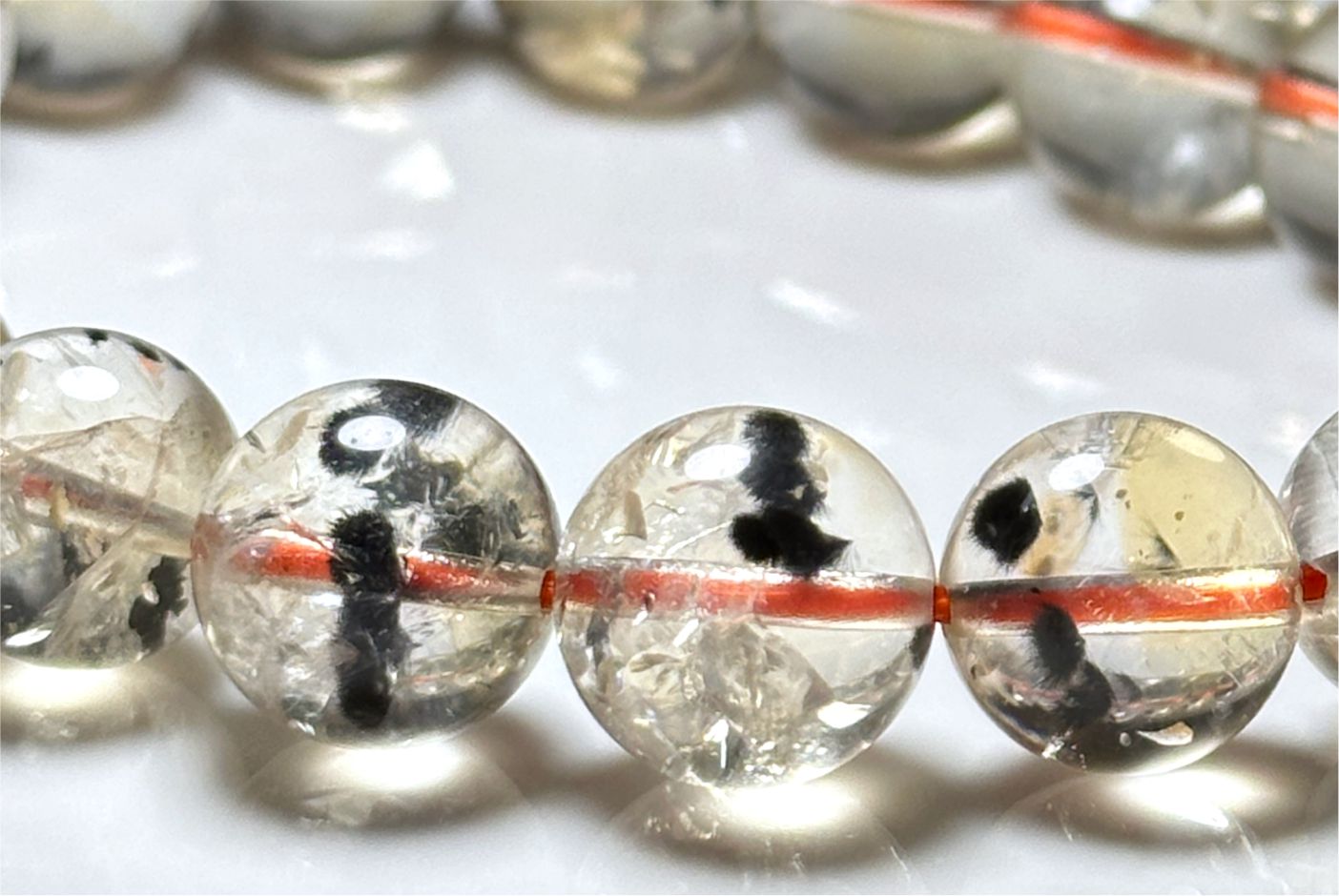 11mm, Certified Rare Find Natural Top Grade Citrine with Hollandite Beads Bracelet, Citrine Hollandite Quartz, 巴西天然黄水晶海胆手串