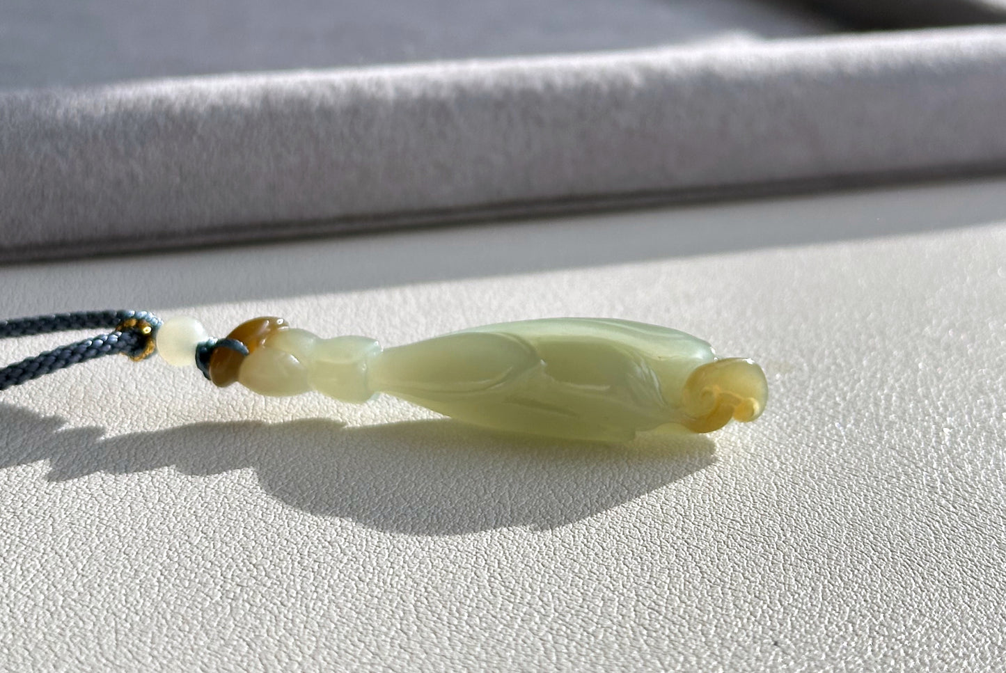 Certified Natural Qiemo Blue and Sugar Nephrite Jade Hand Carved Magnolia Flower Pendant, 天然且末冰蓝带天地糖手工雕刻玉兰花吊坠