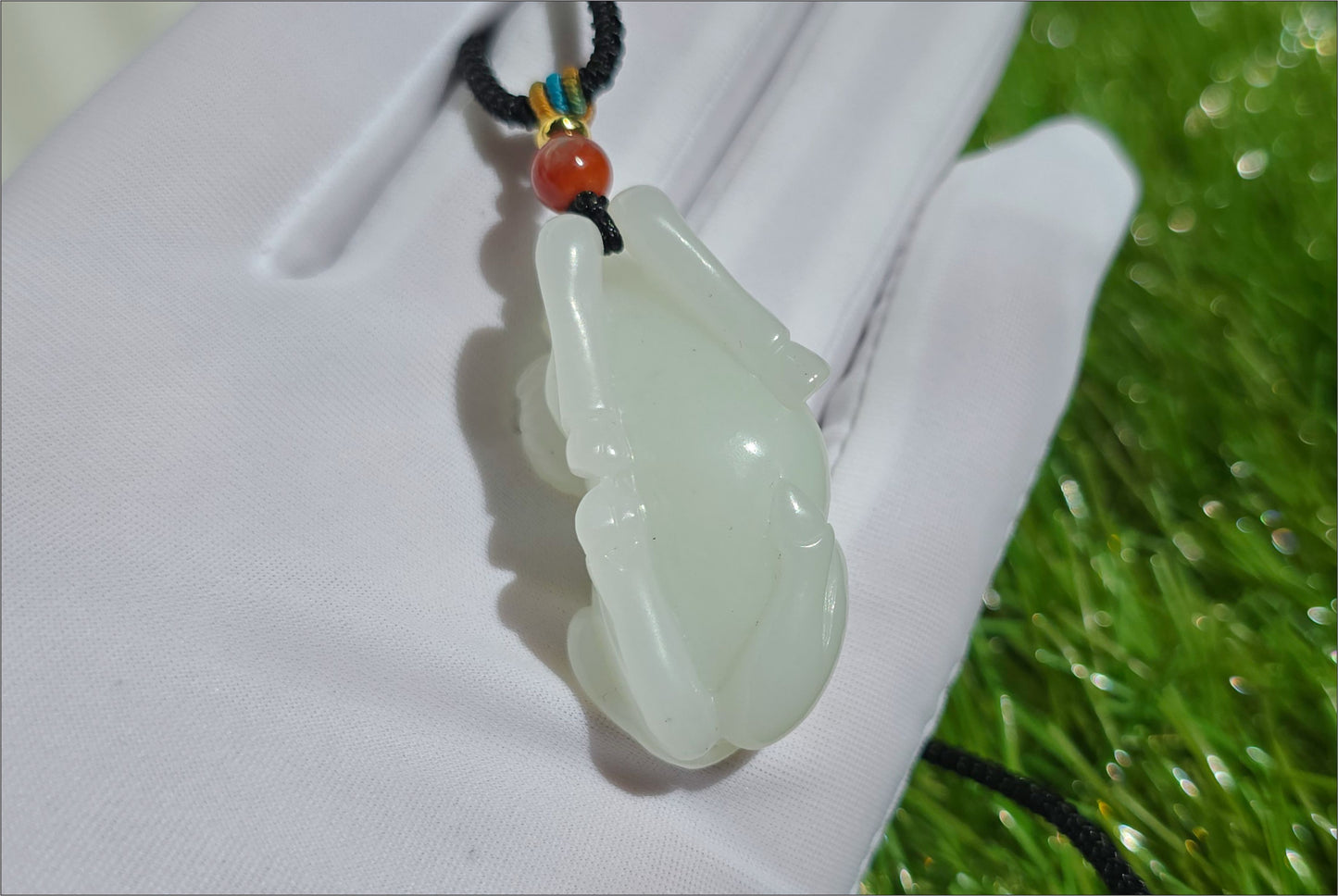 Certified Natural Russia White nephrite Jade Hand Carved Ox Pendant, 天然俄料白玉手工雕刻牛转乾坤吊坠