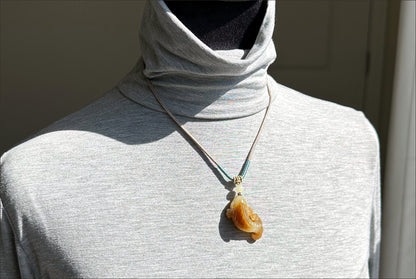 Certified Natural High Quality Sugar Brown and White Nephrite Jade Hand-Carved Koi Fish Pendant, 天然且末糖白和田玉苏工手工雕刻锦鲤吊坠