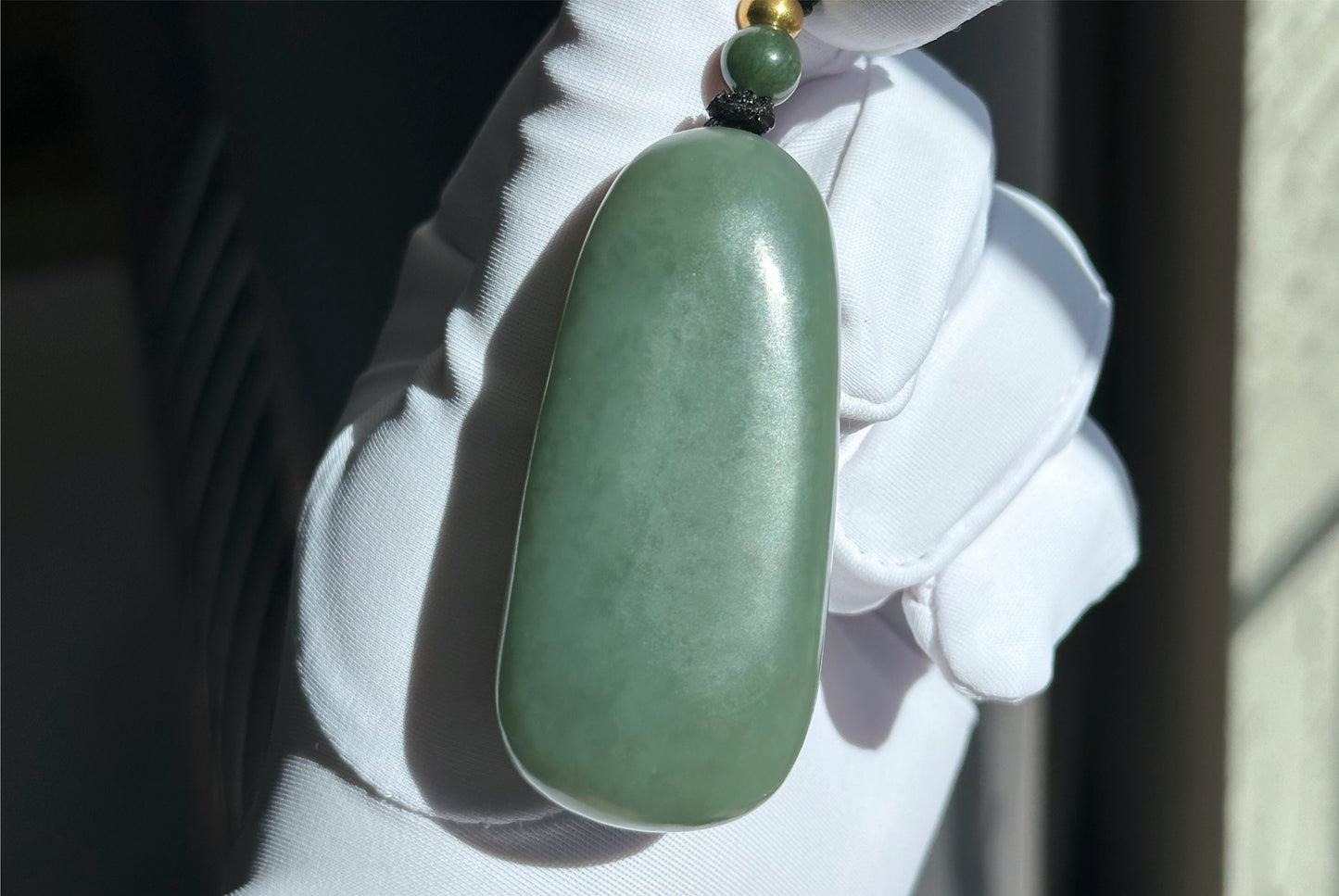 Certified Natural Qiemo Blue Nephrite Jade Carved Dragon Pillar Pendant, 天然且末蓝龙盘柱吊坠
