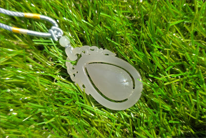 Certified Natural Smoky Gray Nephrite Jade Teardrop Pendant, 天然烟灰老矿和田玉精装水滴吊坠