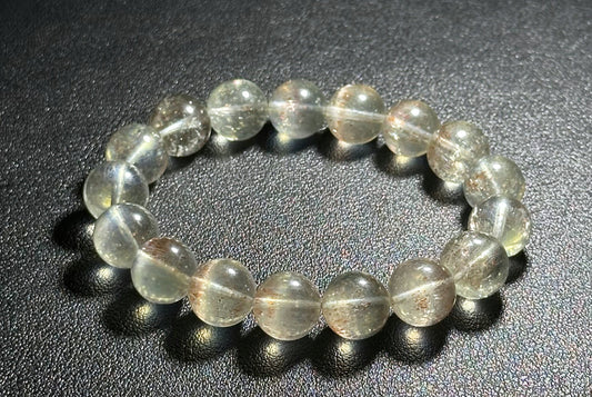 11mm+, Certified Rare Find, Collector's Grade Natural High Clarity Arusha Green Beryl Bracelet, 天然坦桑尼亚收藏级阿鲁沙金太阳绿柱石手串